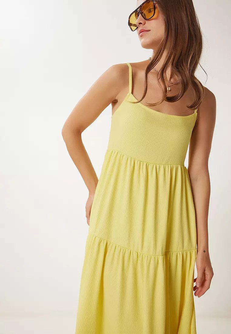 Strap Flounce Summer Knitted Dress