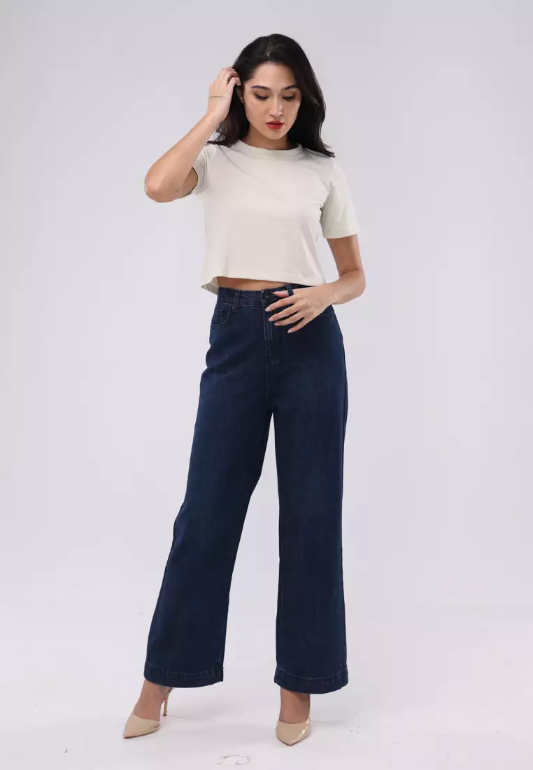 Denim Wide Leg Pants