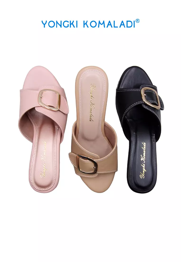 YONGKI KOMALADI SANDAL WEDGES OL-AM6600-24 HITAM