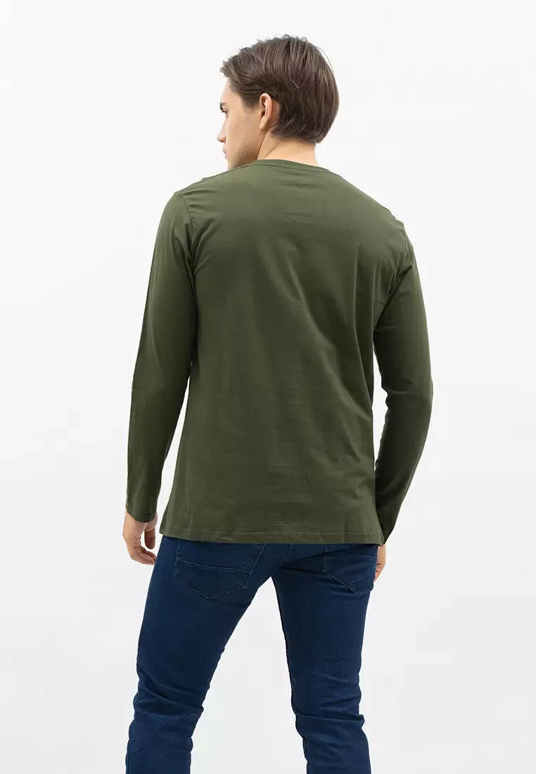 Houseofcuff Kaos Cotton Combed Lengan Panjang Pria Army