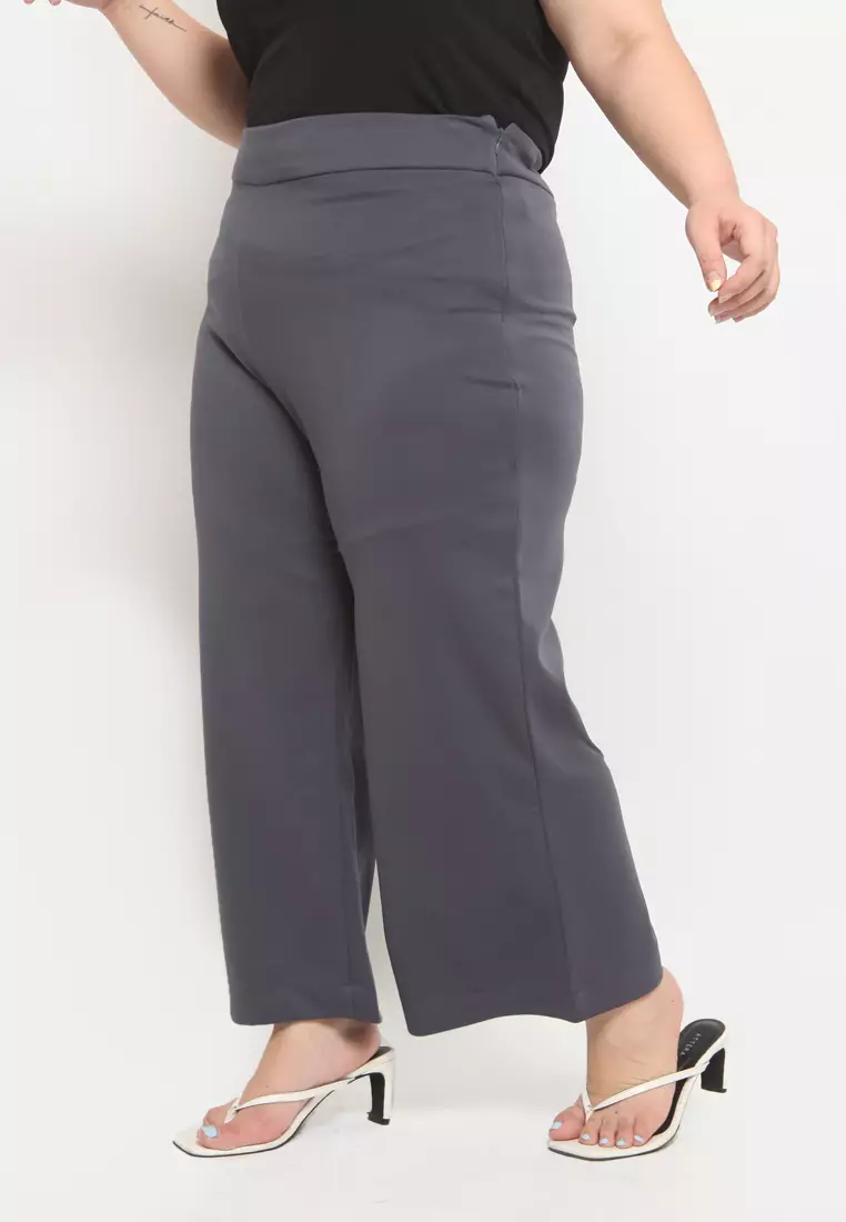 Plus Size Wide Pants Nola Grey