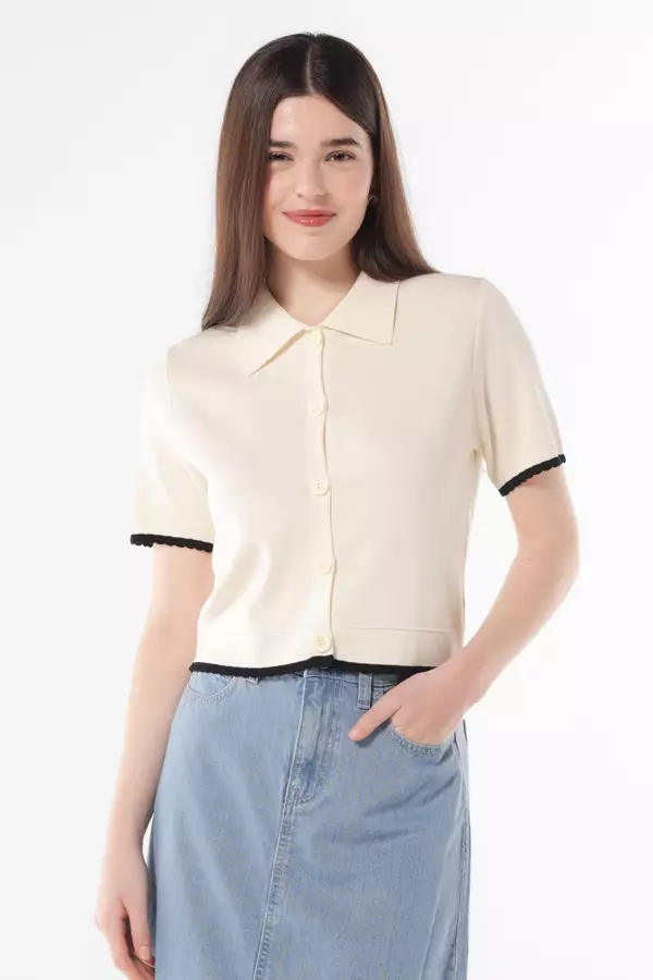 MINIMAL - Ranisyme - Atasan Rajut Crop - White Colour White