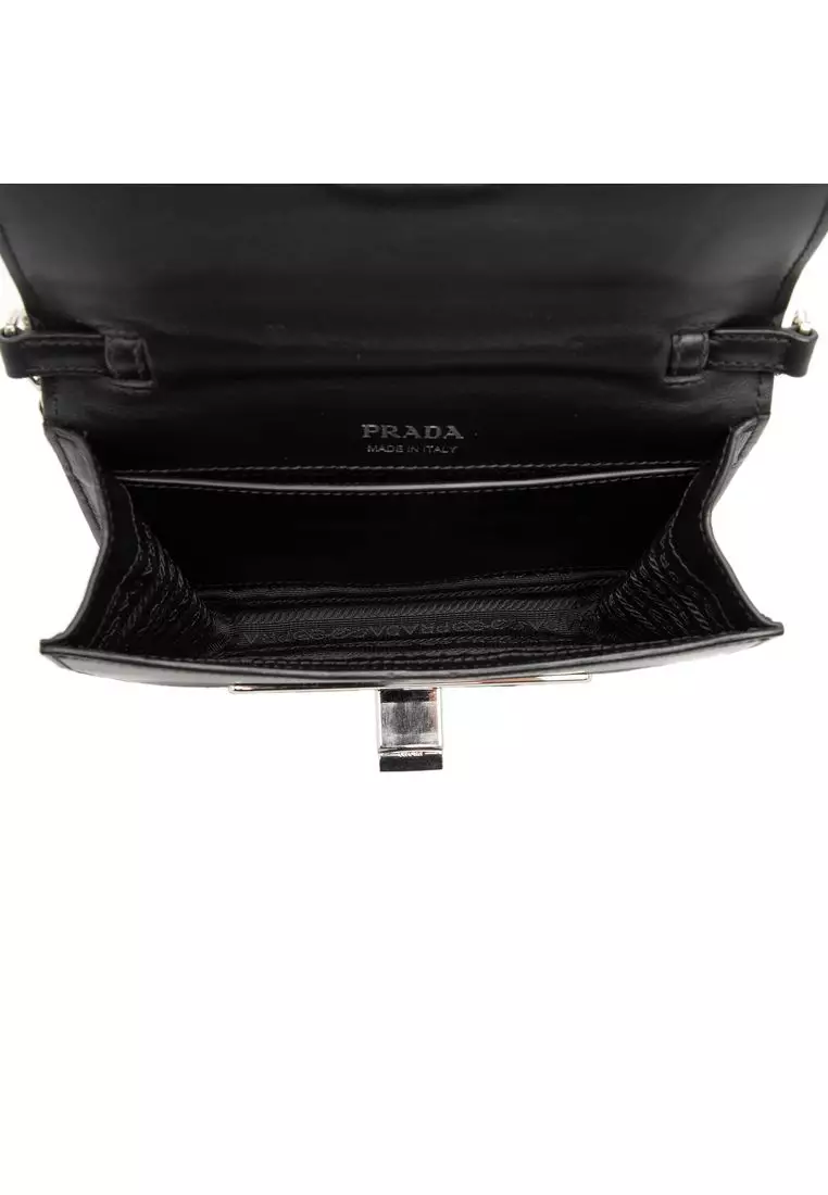 Pre-Loved Prada City Calf Crystal Embellished Ribbon Bag