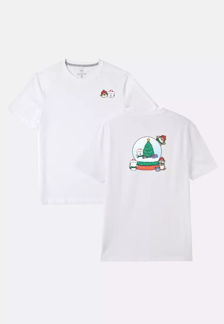 Print To Order Giordano X mas Adventure Tales Collection 2023 T shirt Snow Globe White T shirt