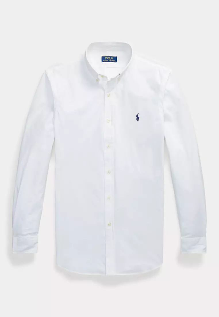 Slim Fit Stretch Poplin Long Sleeve Shirt
