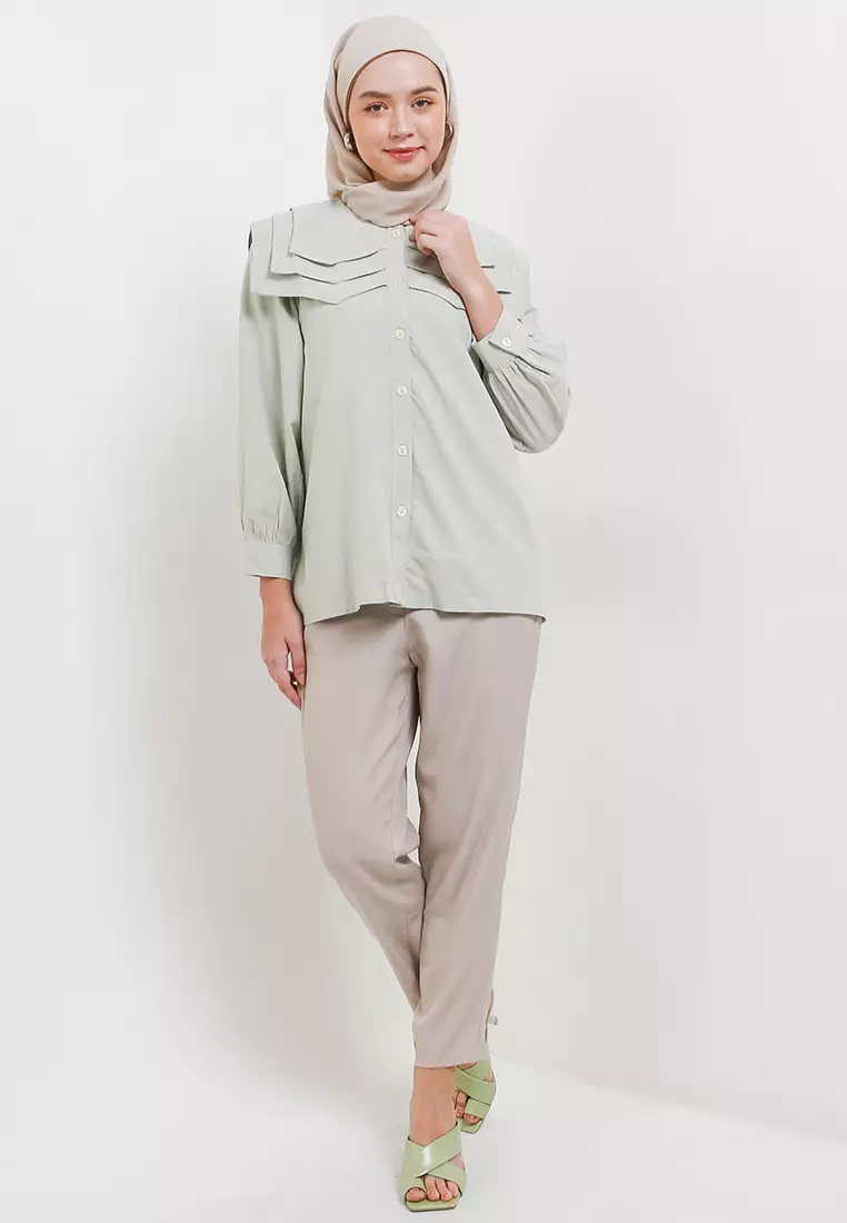 MFMW Turlington Atasan Blouse Sage Green