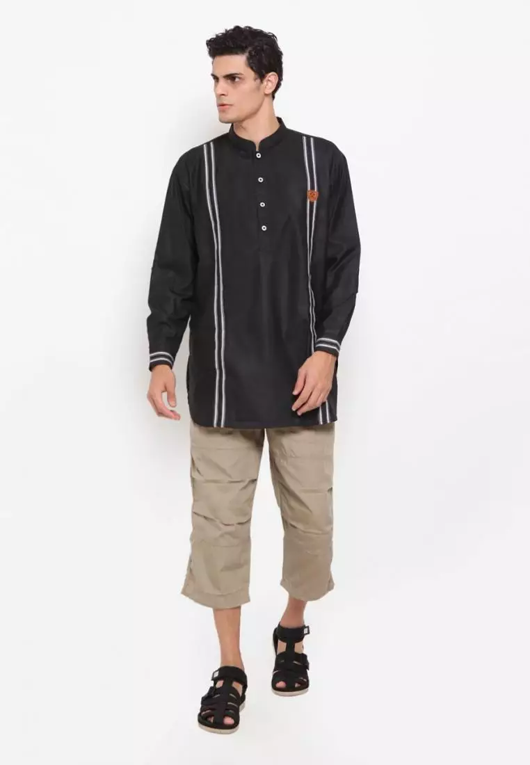 Zayidan Baju Koko Gamis Muslim Pria Wahab - Hitam