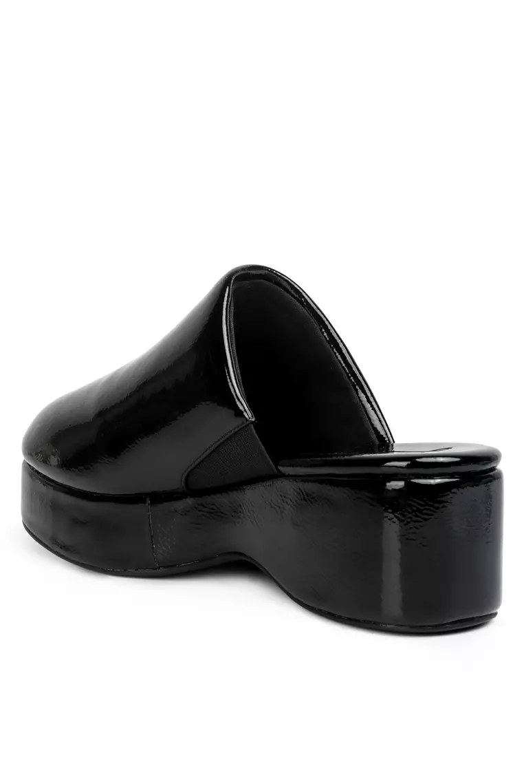 Buy London Rag Black Solid Platform Slip On Mules 2024 Online | ZALORA ...