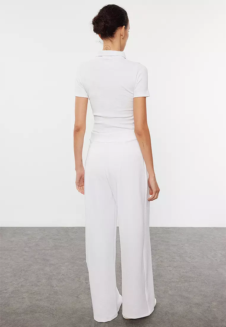High Waist Wide Leg Trousers