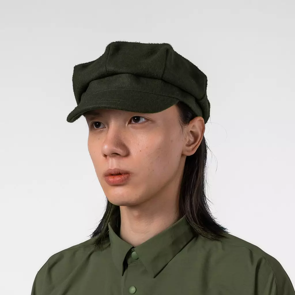 Bodypack Collier Bakerboy Wool Cap - Olive