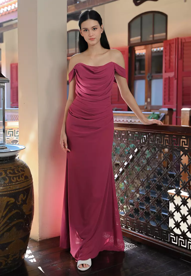 Buy Bebebeige Off Shoulder Dinner Dress Online | ZALORA Malaysia