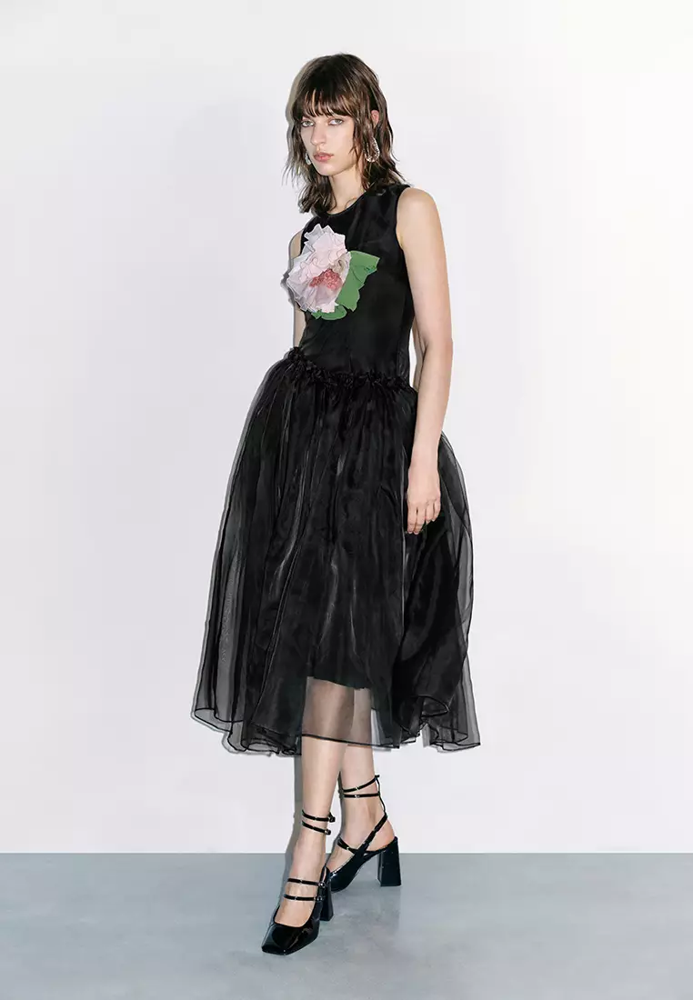 Sleeveless Crew Neck A-Line Dress