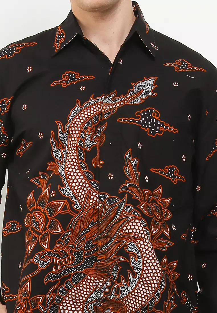 Dragon Kemeja Batik Premium Pria Casual Modern Lengan Panjang