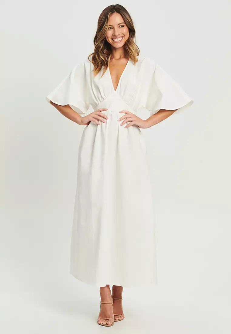 Buy Tussah Amora Midi Dress in White 2024 Online