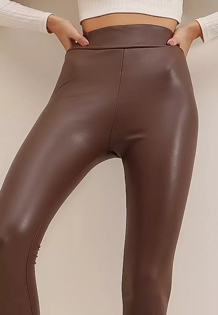Lycra Faux Leather Leggings