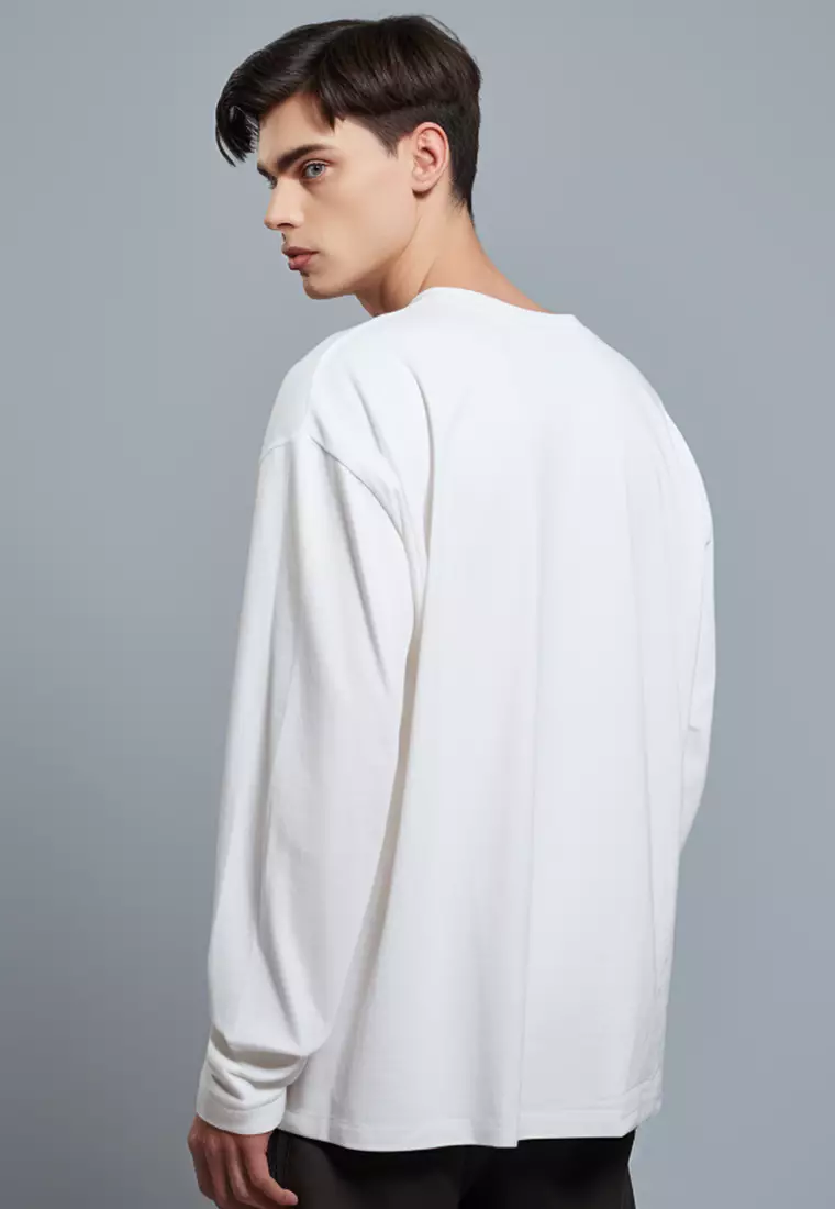 MTV19 kaos lengan panjang premium instacool "thirddayco serif" putih