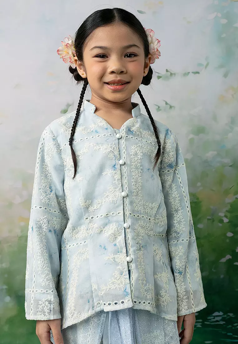 Zephnie Embroidered Set with Flare Skirt