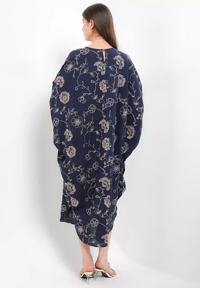 Gold Emb Linen Kaftan