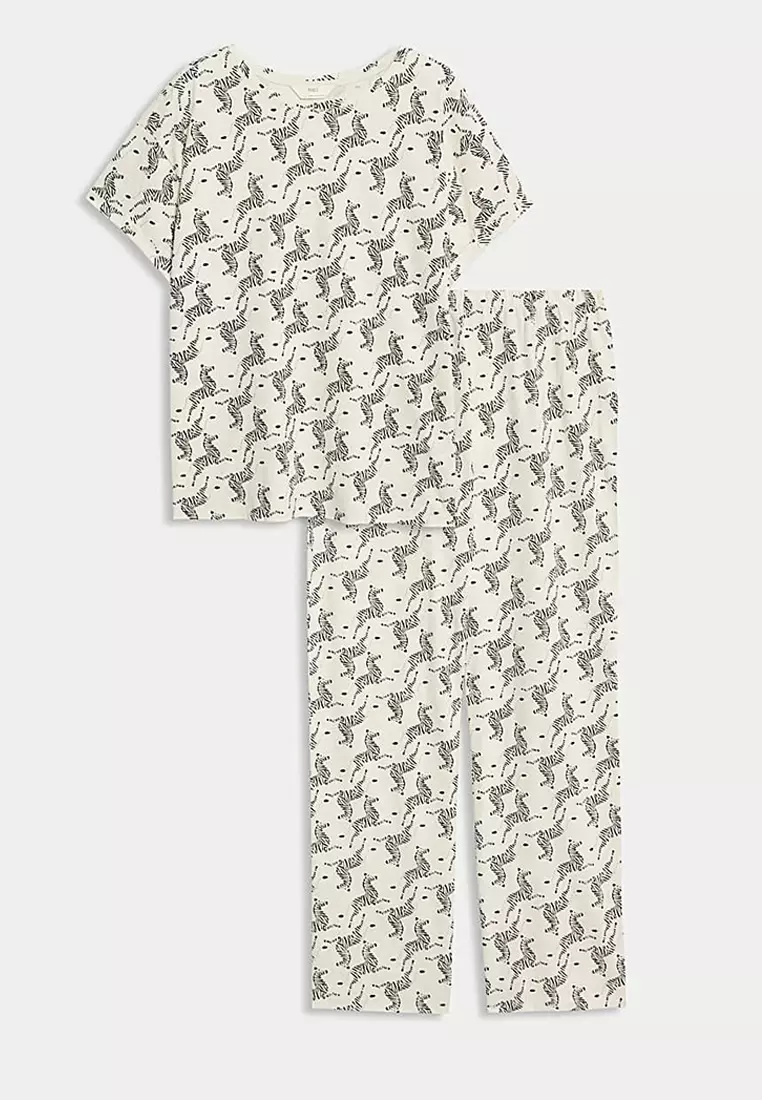 Cotton Rich Printed Pyjama Set