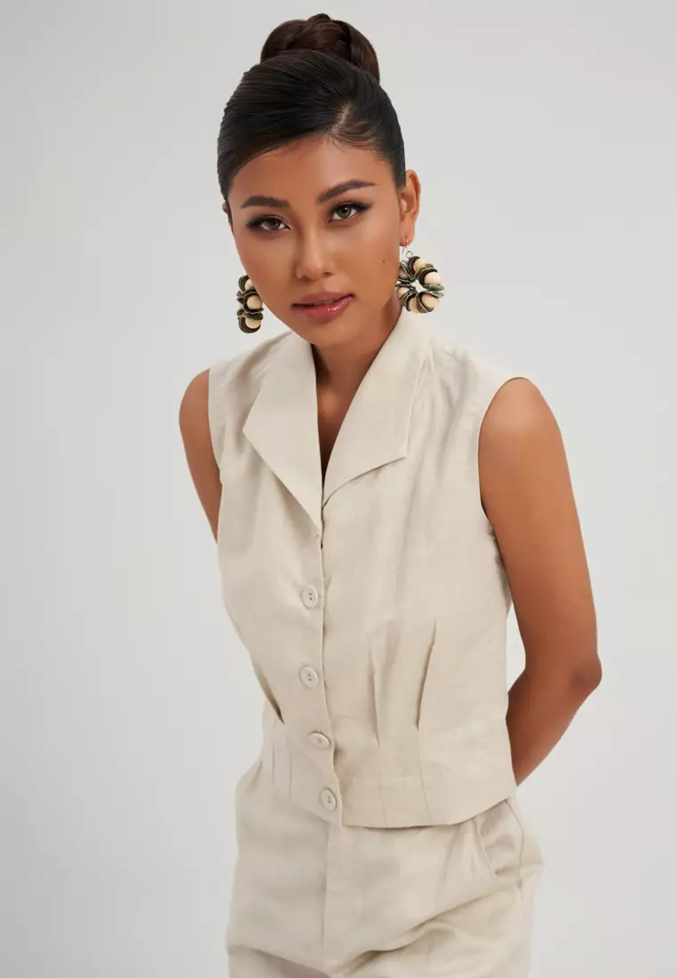 CREAM LINEN TROUSERS