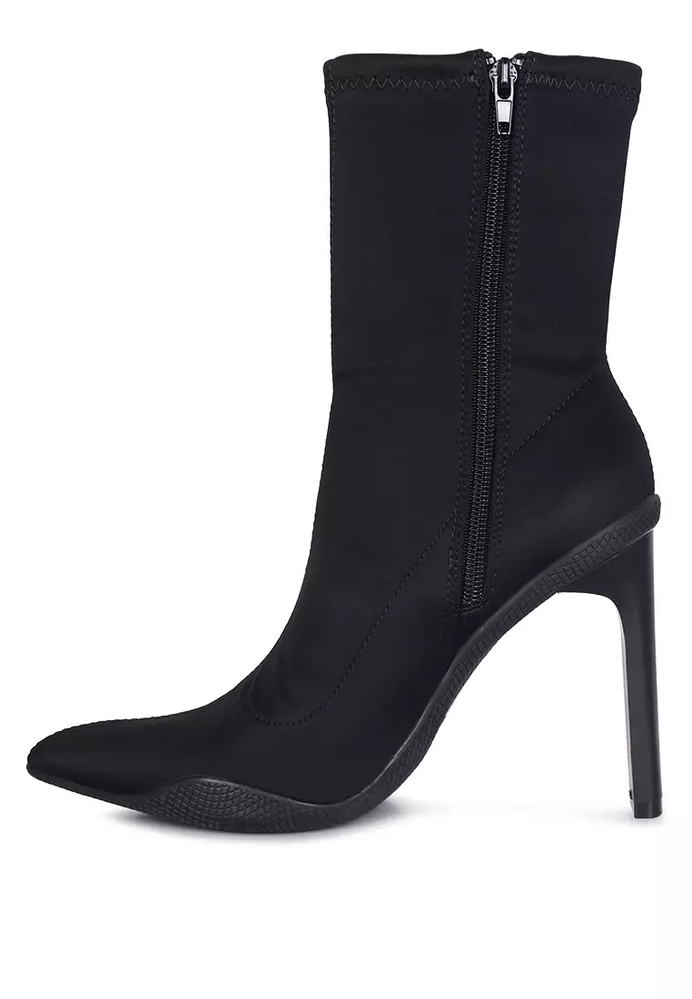 pointed black booties