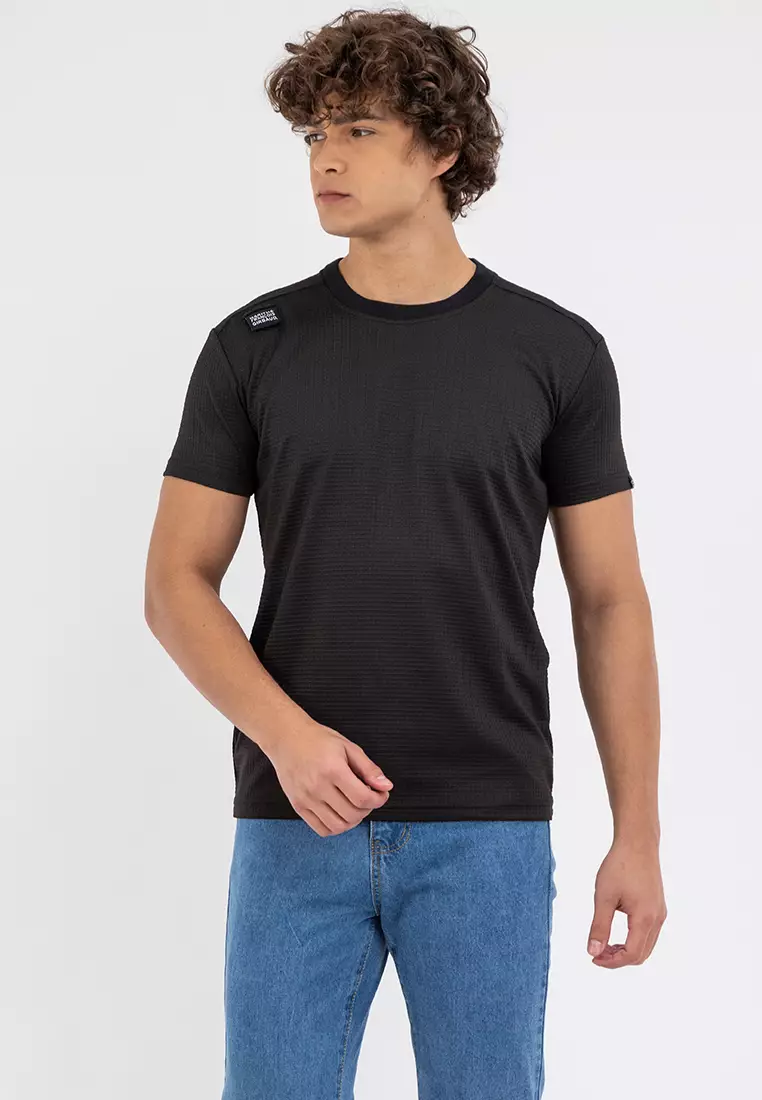 Men's Tear Off Logo Design Tee Black