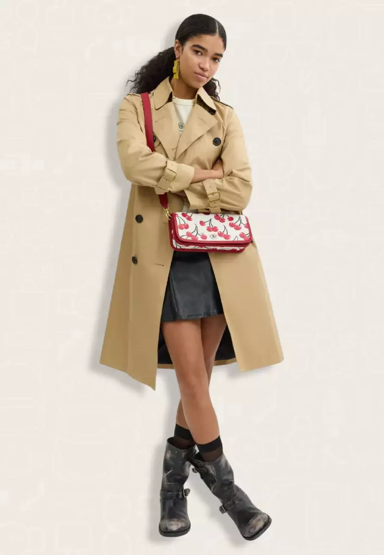 Coach Dinky Bag With Cherry Print Chalk Multi