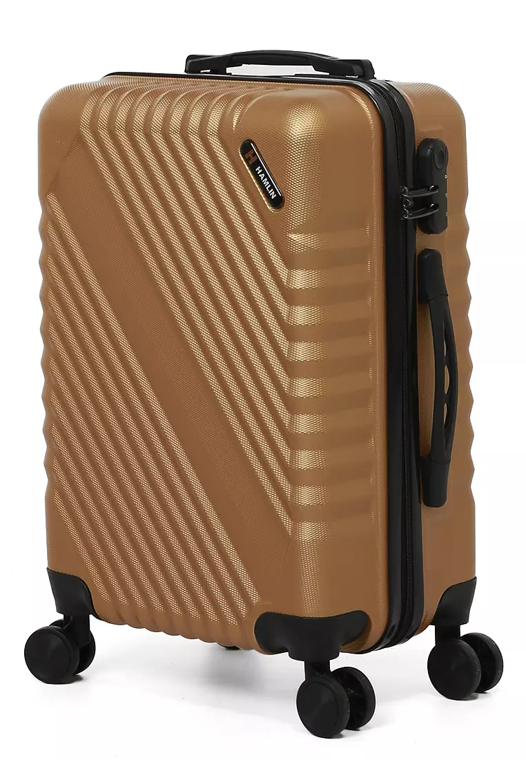 Carlton Koper Unisex Size 20 Inch Travel Bag Large Compartment Kunci Kode Angka Material Fiber ABS ORIGINAL - Gold