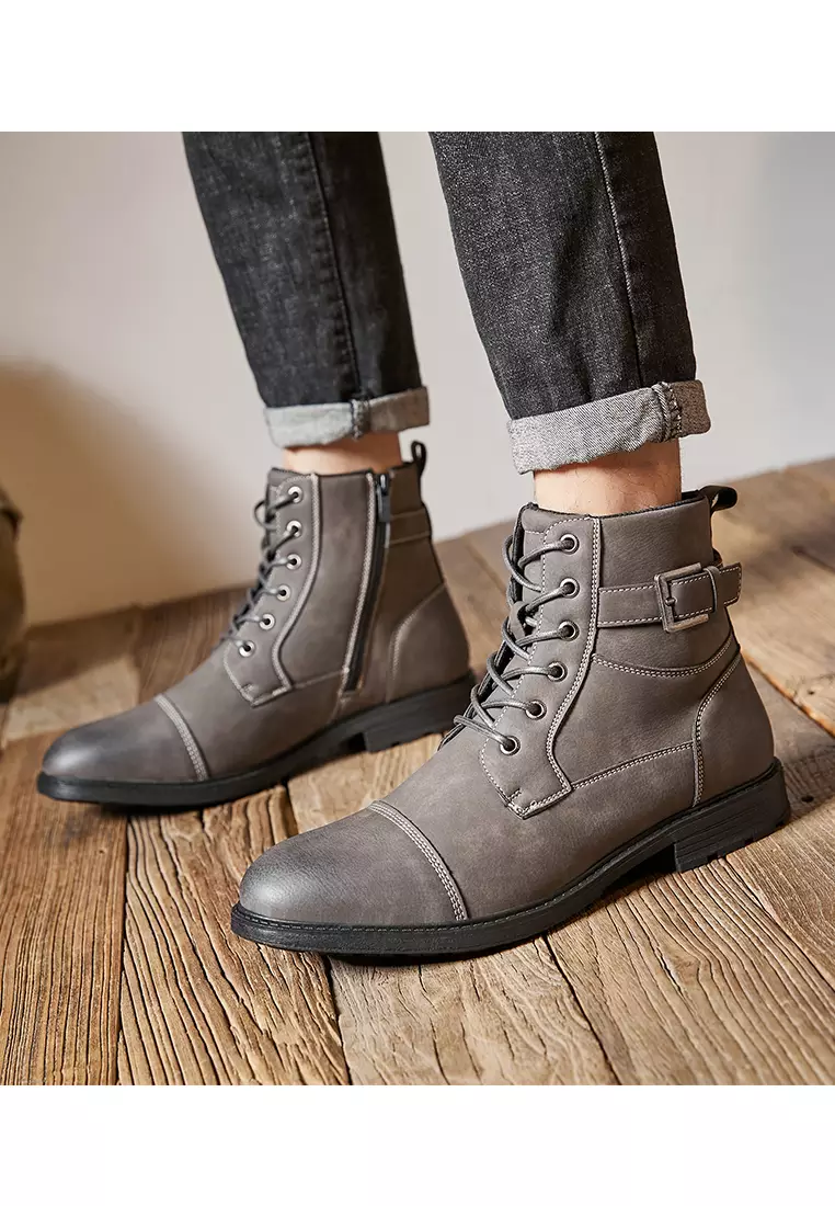High Top Faux Leather Martin Boots KB2208W