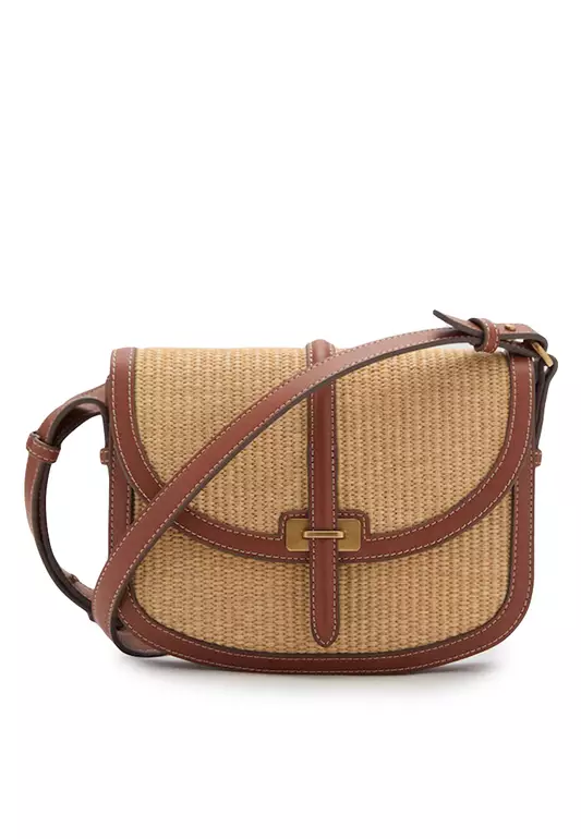 Raffia-Effect Shoulder Bag