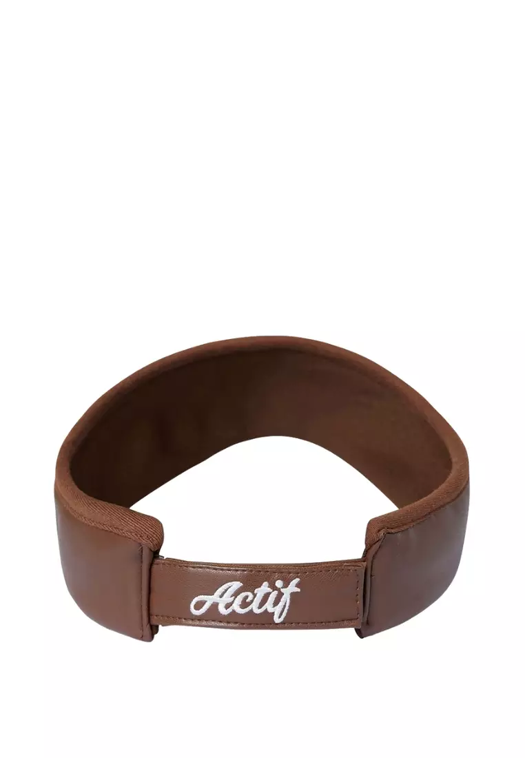 [ACTIF] Faux Leather Sun Visor - Brown Ivory