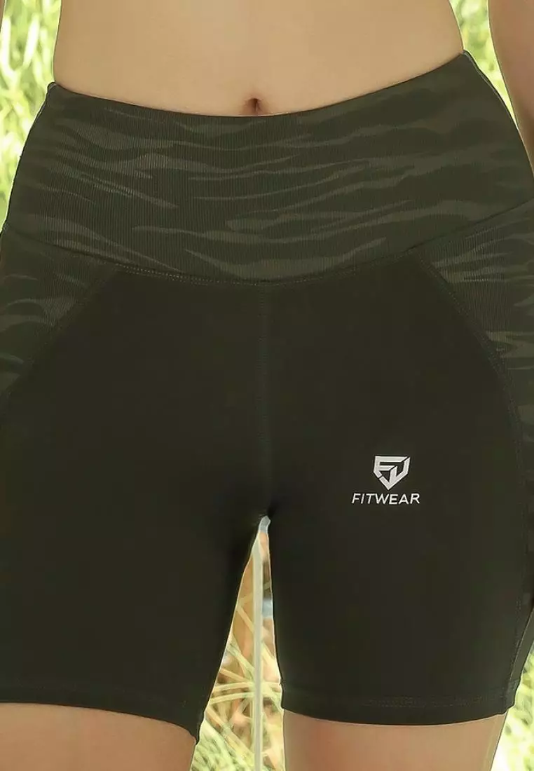 Fitwear - Legging / Celana Pendek Olahraga VEXANA PRINTED WAIST - ZEBRA ARMY