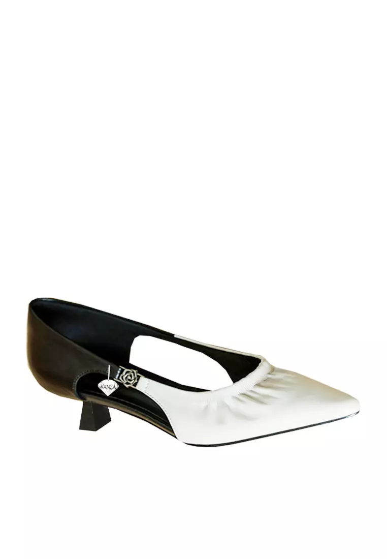 Discount on Twenty Eight Shoes  shoes - SKU: VANSA Top Layer Cowhide Ruffled Low Heels VSW-H-4231