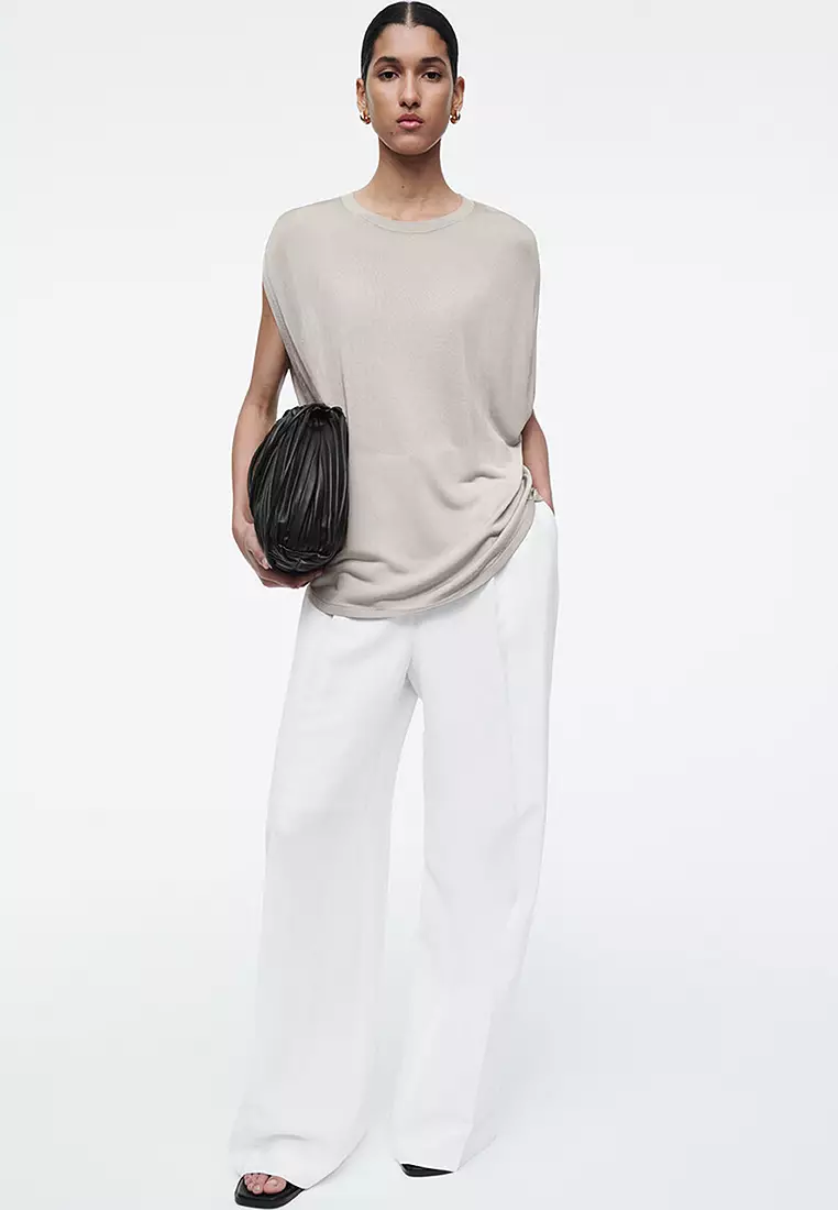 Knitted Circle-Cut T-Shirt