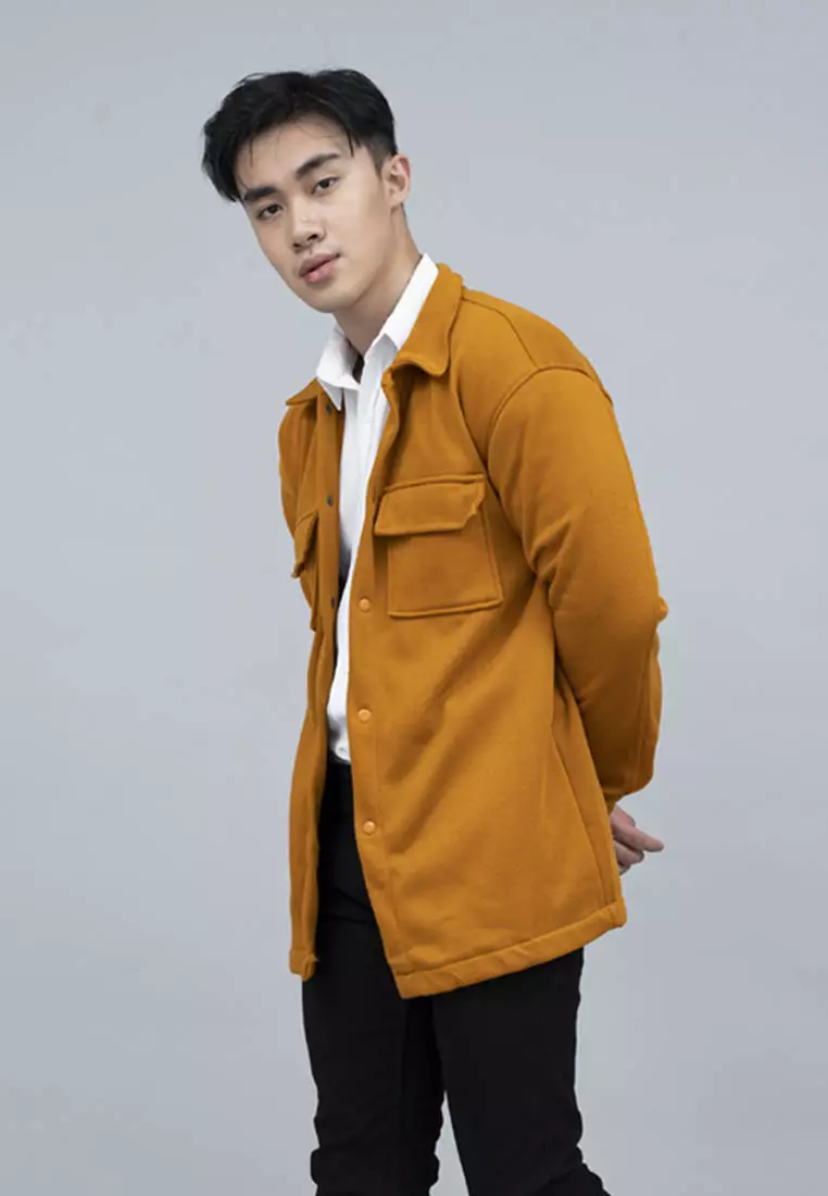 Houseofcuff Jaket Kemeja Casual Soft Fleece Mustard
