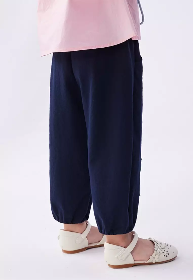 马拉丁女针织长裤藏青色夏季裤