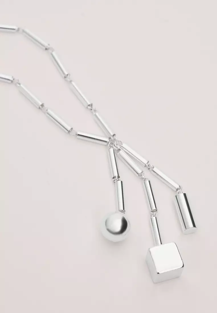 Pendant Necklace with Metallic Pieces