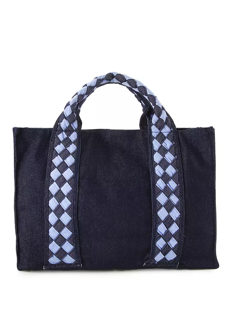 Gayatri Totebag - Tas Wanita Denim Kombinasi Tenun Etnik - Handmade Lokal Premium