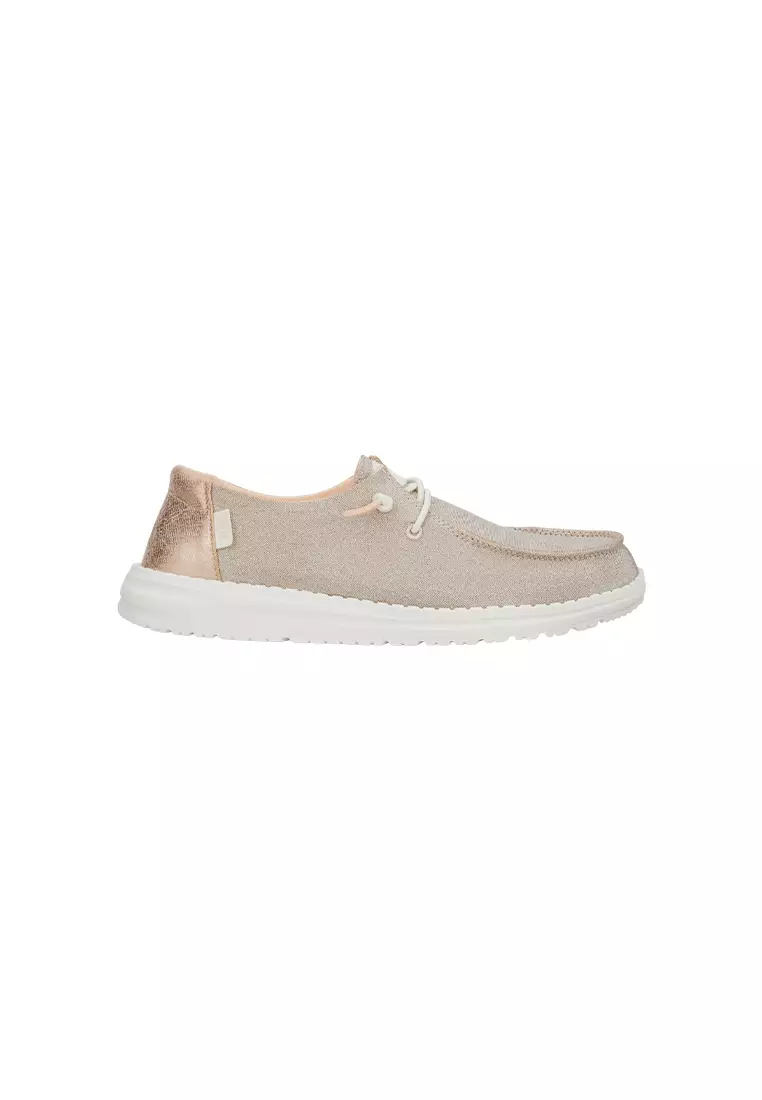 Discount on HeyDude  shoes - SKU: Women's Wendy Metallic Sparkle in Rose Gold
