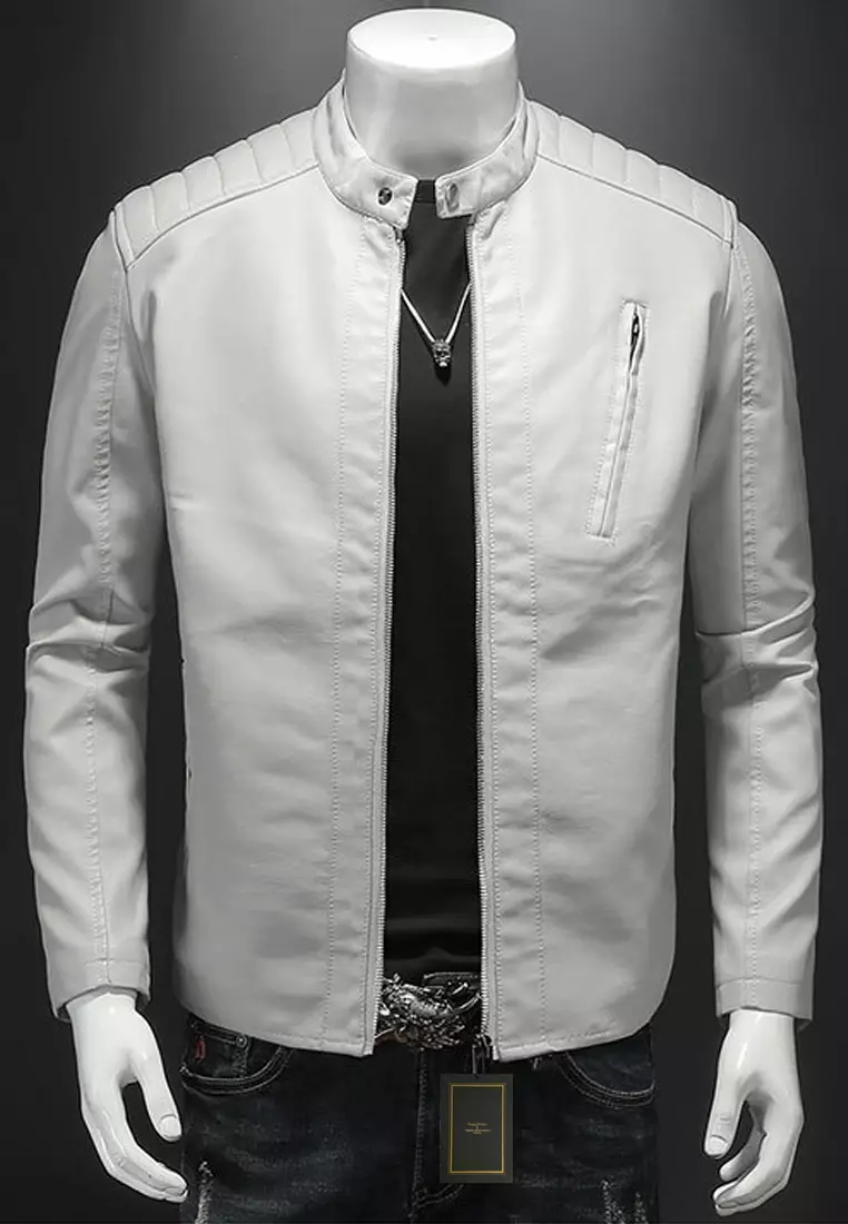 Slim Faux Leather Jacket MJ601