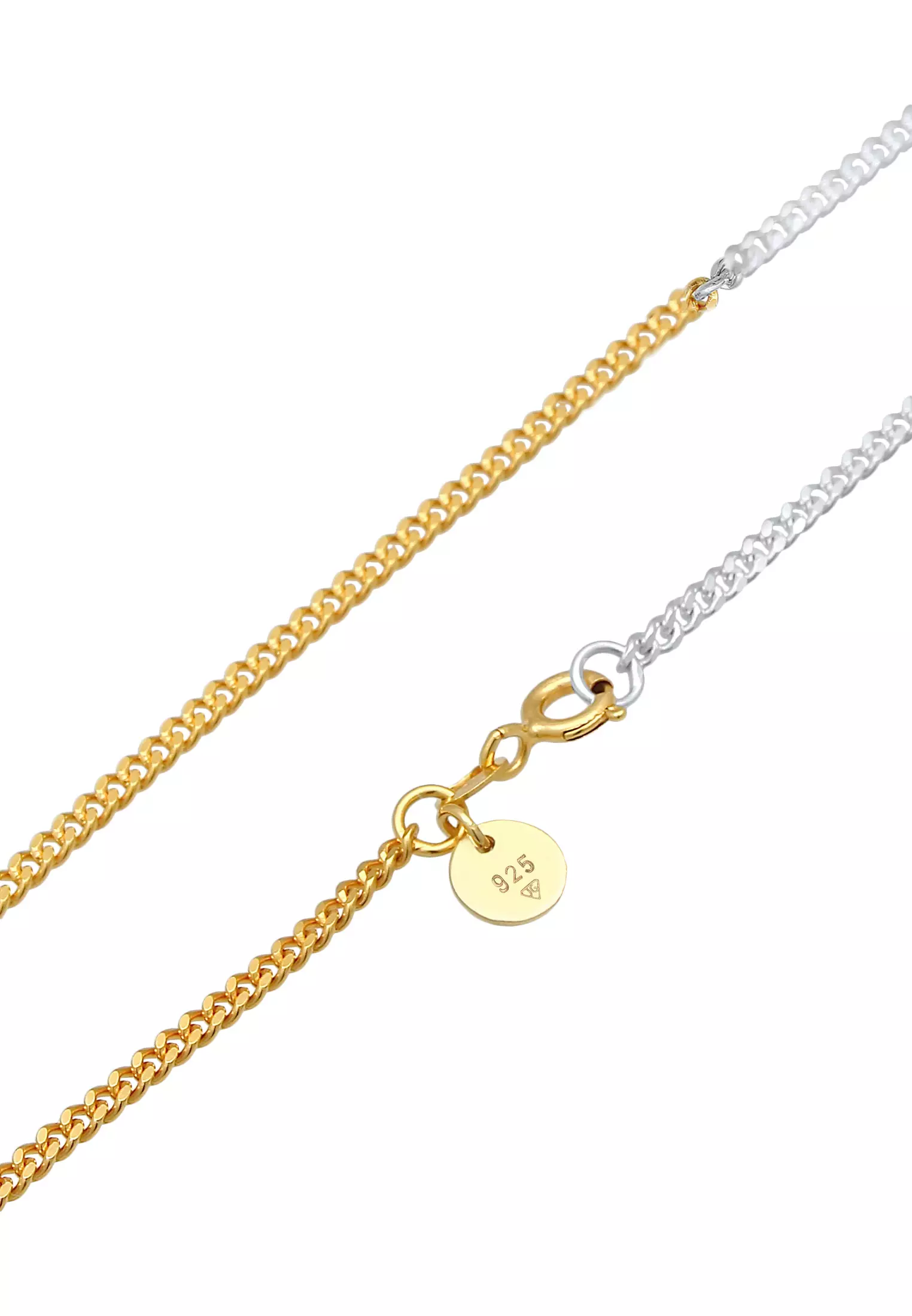 Necklace Curb Chain Basic Chunky Chain Bi-Color Trend Gold Plated