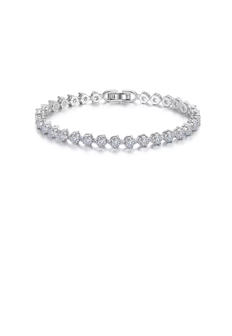 White gold cubic best sale zirconia bracelet