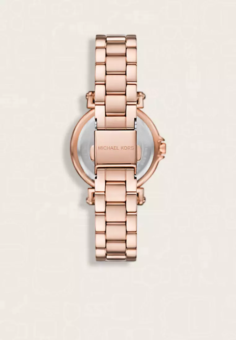 Jam Tangan Wanita Michael Kors Mini Maren Pavé Rose Gold-Tone Watch