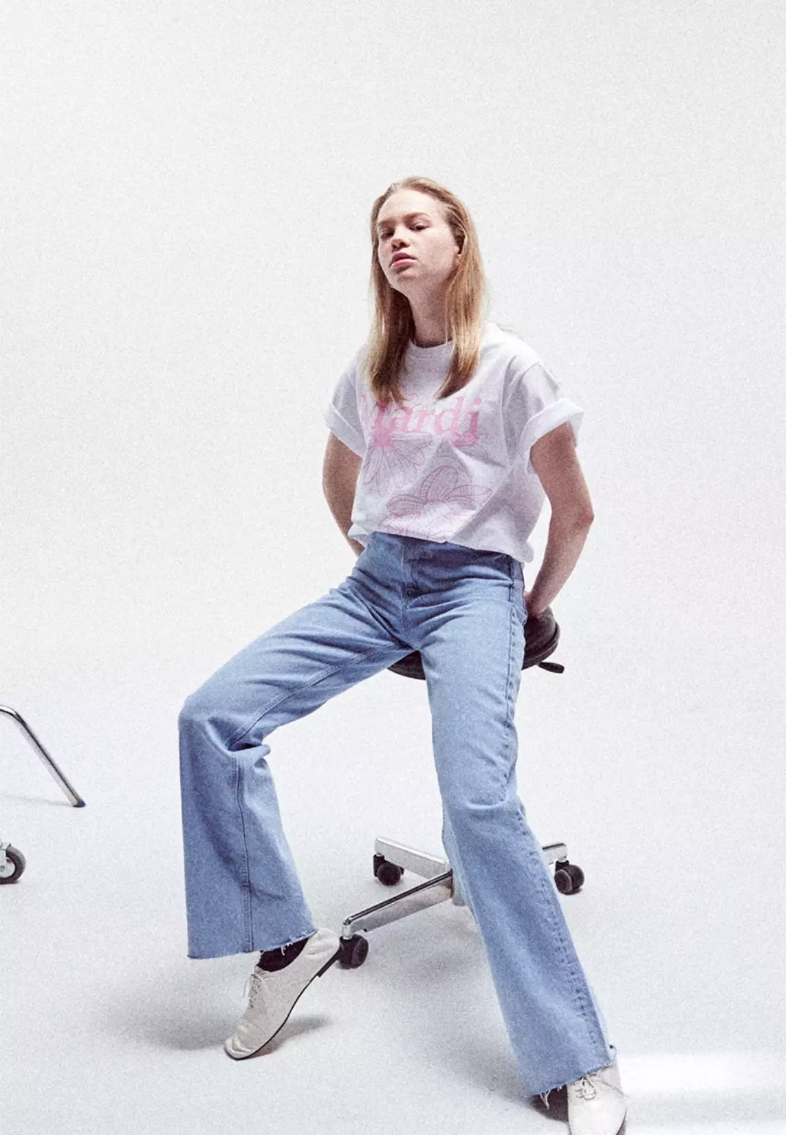 Tshirt Triple Flower - White Pink