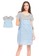 MOOIMOM blue MOOIMOM 2 Piece Stripes Denim Nursing Dress Couple Set Baju Hamil Menyusui Couple Ibu Anak - Blue 392B4AA6C1BCAFGS_6