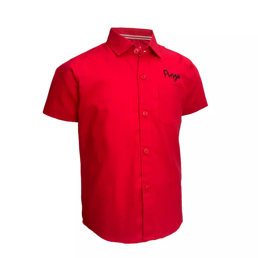 Pingu Kemeja Anak Laki Laki Polos Pendek Merah 92202329