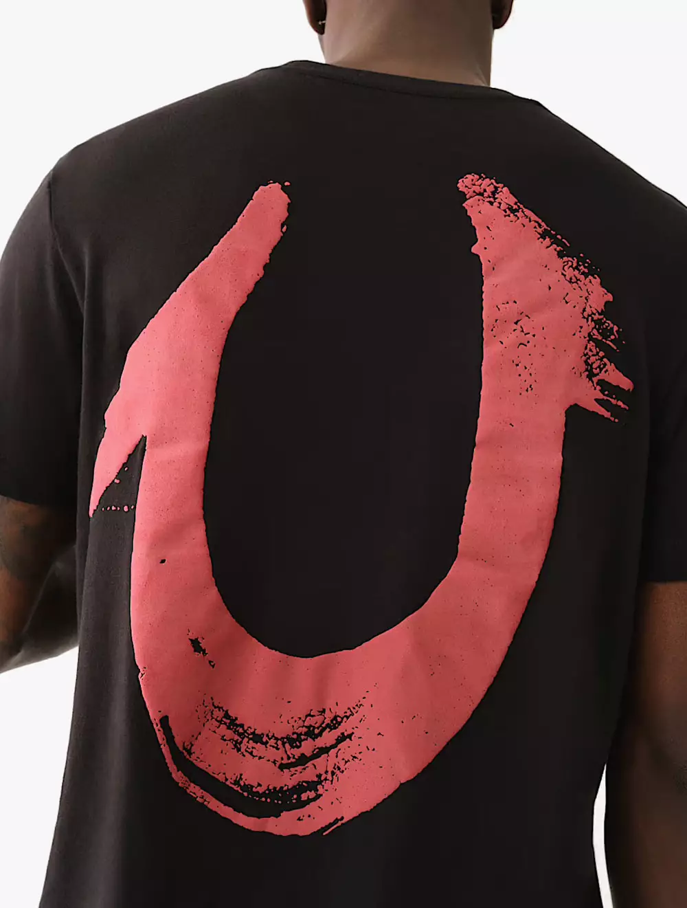 True Religion - Men T-Shirts - RELAXED NU BRUSH TEE - Black/Red