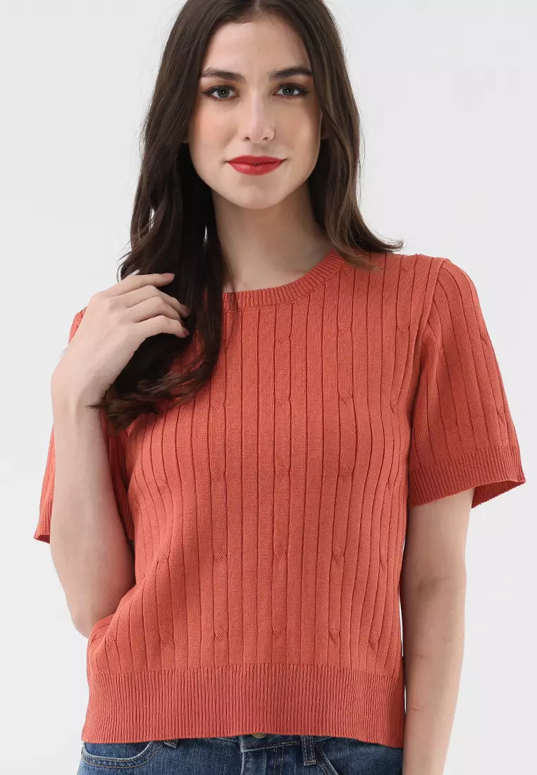 Short Sleeve Knitted Blouse