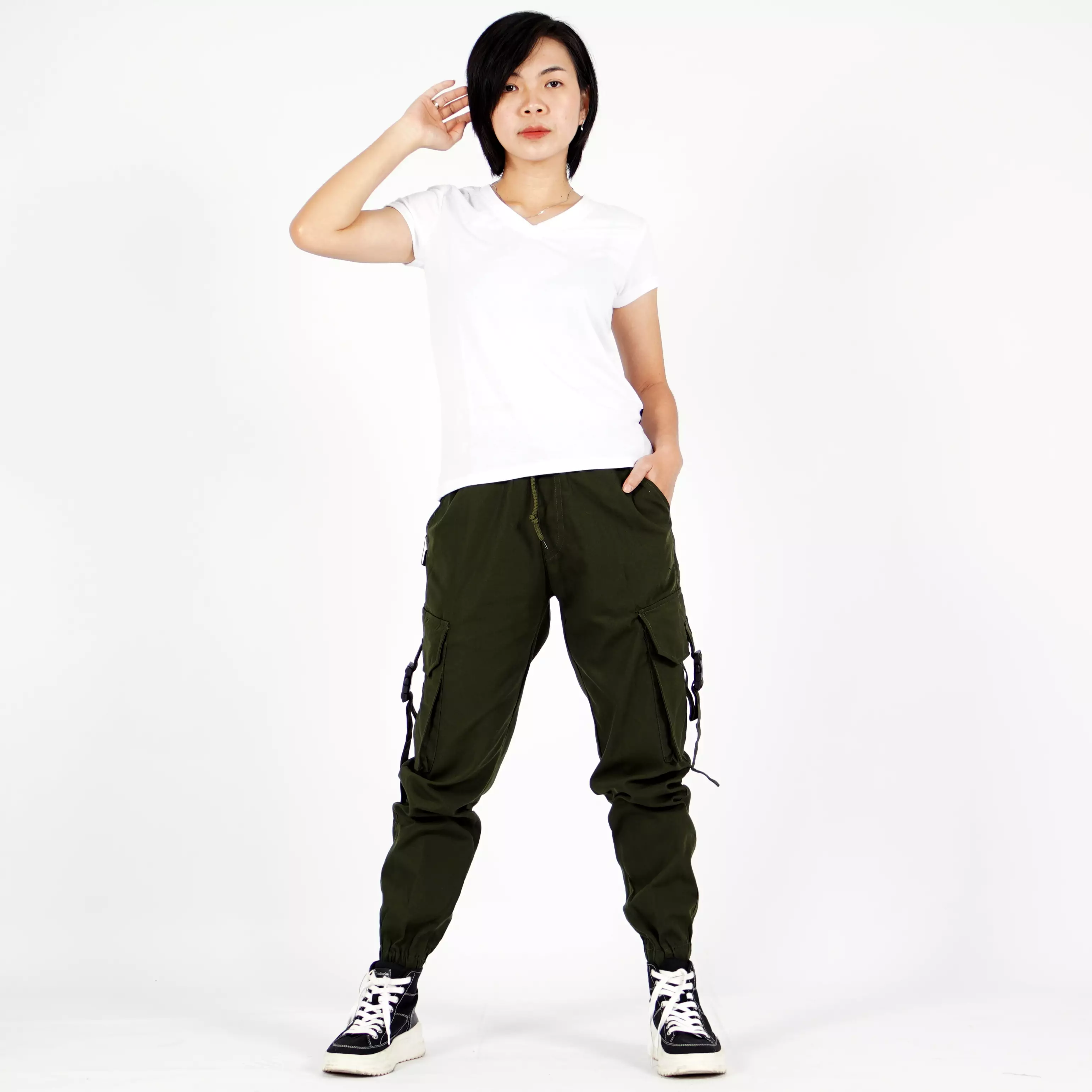  ARTHA Celana Hypebeast Celana Wanita Celana Cargo Jogger Pant - ARMY