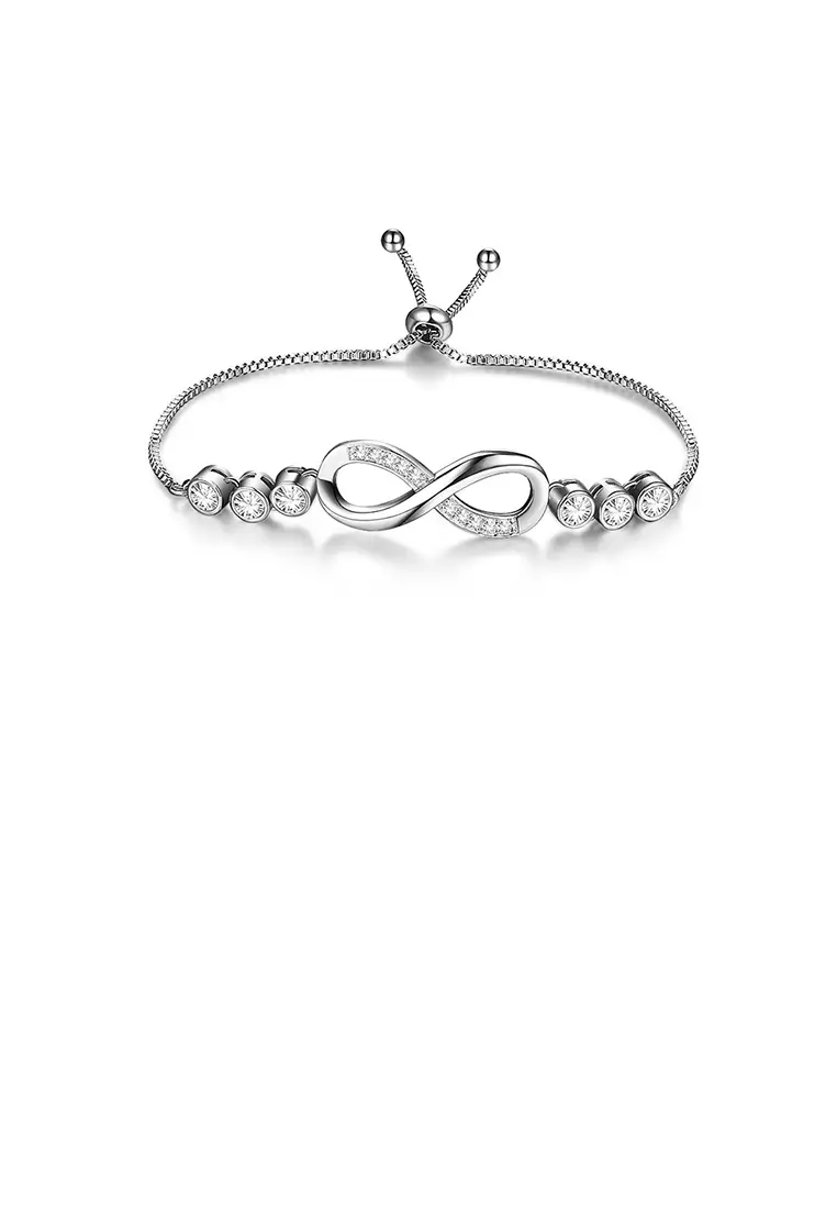 White gold infinity clearance bracelet